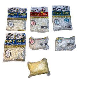 One & Only Creations Curly Wavy Hair Maxi Mini Curl Winter White Lot of 7 Bags